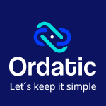 Logo + slogan Ordatic 150x150px negativo cuadrado